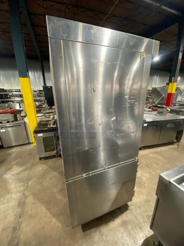 Hobart Commercial Stainless Steel Natural Gas Powered Mini Rotating Rack Oven/Hobart Electric Powered 2 Door Proofer Cabinet Combo! With Digital Controls! Built In Pan Holding Racks! Model: HO300G/HPC800 SN: 24-1049044! 120V 1 Phase! On Legs! ALL ONE MONEY! - Image 2 of 10