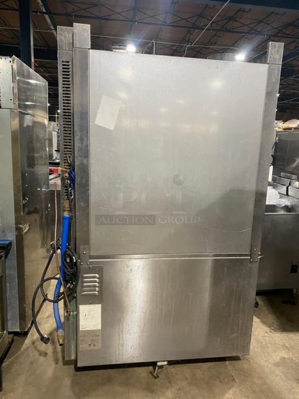 Hobart Commercial Stainless Steel Natural Gas Powered Mini Rotating Rack Oven/Hobart Electric Powered 2 Door Proofer Cabinet Combo! With Digital Controls! Built In Pan Holding Racks! Model: HO300G/HPC800 SN: 24-1049044! 120V 1 Phase! On Legs! ALL ONE MONEY! - Image 3 of 10