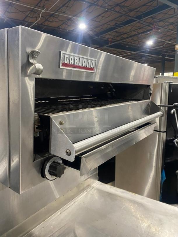 Garland Commercial Stainless Steel Natural Gas Powered Overhead Salamander Broiler/Cheese Melter! With Single Undershelf Worktop Table! On Legs! - Image 5 of 9