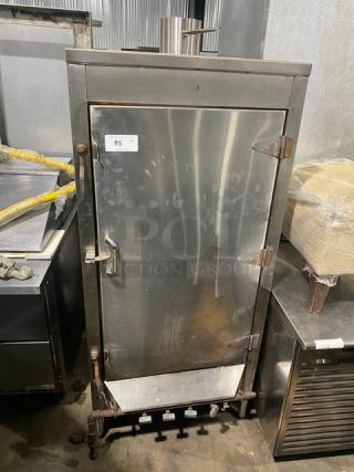 L & J Commercial Stainless Steel Natural Gas Powered Smokehouse! On Legs!