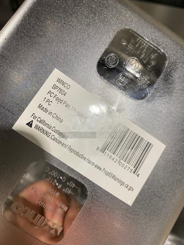 BRAND NEW! Winco Commercial Clear Polycarbonate4" Deep 1/6 Size Food Pan! Model: SP7604! 5X Your Bid! - Image 5 of 6