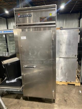 Victory Commercial Stainless Steel Solid Single Door Reach In Freezer! With Poly Coated Wire Rack! On Legs!