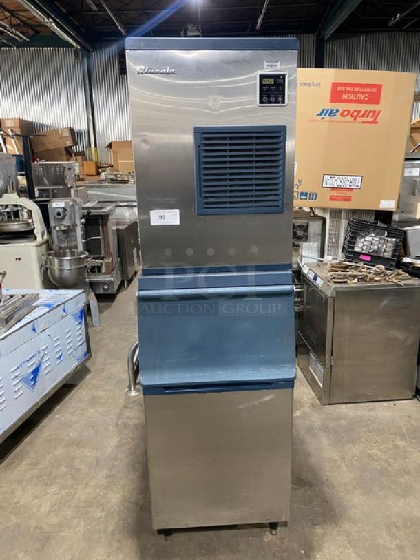 Blue-Air Commercial Stainless Steel Electric Powered Air-Cooled Cresent Cube Ice Making Machine Head/Storage Bin Combo! With Top Hinged Heavy-Duty Lid! Model: BLMI-500A/BLIB-300S_BA126 SN: BIB3A94NB00015! 115V 1 Phase! On Legs! - Image 1 of 9
