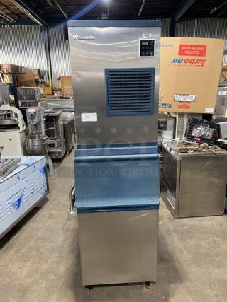 Blue-Air Commercial Stainless Steel Electric Powered Air-Cooled Cresent Cube Ice Making Machine Head/Storage Bin Combo! With Top Hinged Heavy-Duty Lid! Model: BLMI-500A/BLIB-300S_BA126 SN: BIB3A94NB00015! 115V 1 Phase! On Legs!