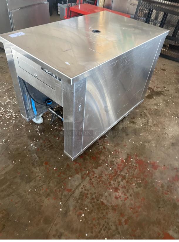 CUSTOM MADE, STAINLESS STEEL COUNTER/ w DRAWER on CASTERS/ 120 VOLTS - Image 5 of 5