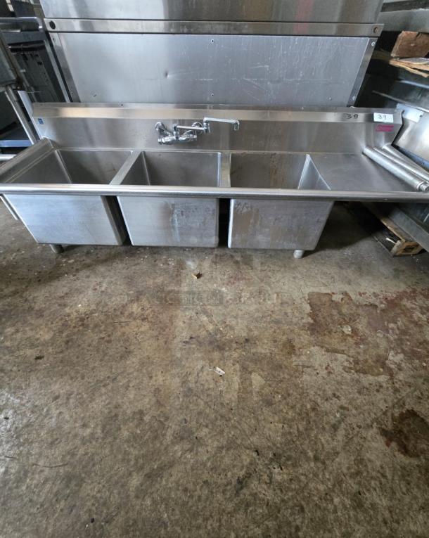 3 COMPARTMENT SINK, HEAVY DUTY 79in - Image 2 of 2