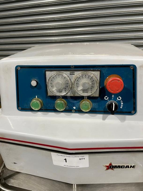 WOW! Omcan! 2020 Late Model! Commercial Heavy Duty Electric Powered Spiral Dough Mixer! With Stainless Steel Bowl Guard & Mixing Bowl! With Spiral Dough Hook Attachment! Model: FM60 SN: 20020600023! 220V 3 Phase! WORKING WHEN REMOVED! - Image 6 of 11