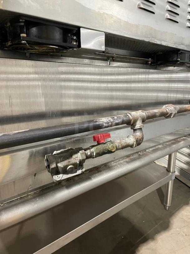 RARE FIND! Old Hickory Commercial Stainless Steel Natural Gas/Charcoal Powered Churrasco Rotisserie Grill! With 13 Knife Spits! With Single Shelf Equipment Stand! On Legs! WORKING WHEN REMOVED! - Image 10 of 15