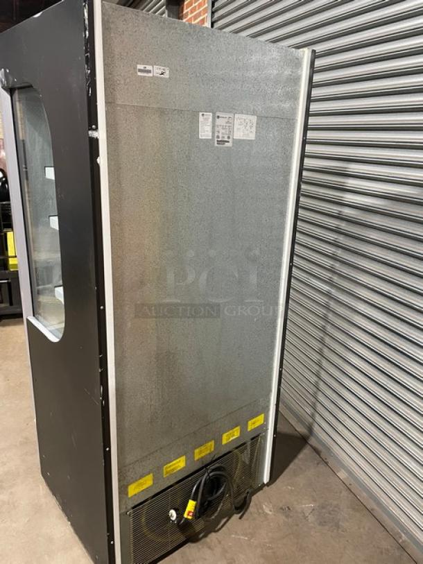 Beverage-Air Commercial Black Powder Coated Multi-Tier Refrigerated Open Grab-N-Go Merchandiser Display Case! With Pull-Down Night Curtain! With Adjustable Shelves! Model: VM-12 SN: 0748449-37144-V! 120V 1 Phase! - Image 3 of 9