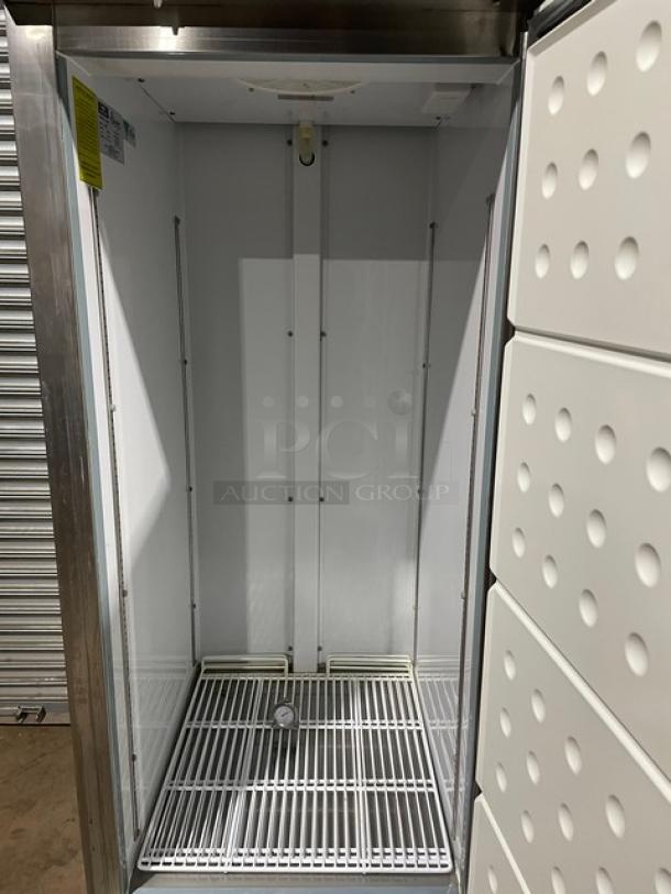 LIKE NEW! Arctic Air Commercial Stainless Steel Solid Single Door Reach In Freezer! With Poly Coated Wire Rack! Model: AF23 SN: H8157523! 115V! On casters! - Image 5 of 11