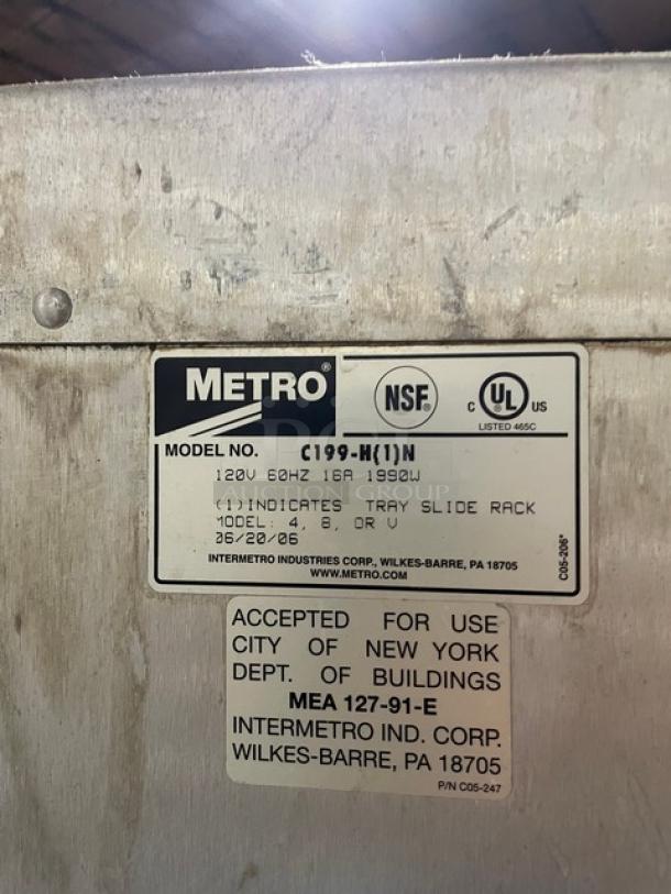 Metro Flavor Hold Series Commercial Single Section Half Door Insulated Mobile Heated Holding/Proofing Cabinet! With Wide Pan Holding Panels! Model: C199-H(1)N SN: 28595! 120V! On Casters! - Image 10 of 12