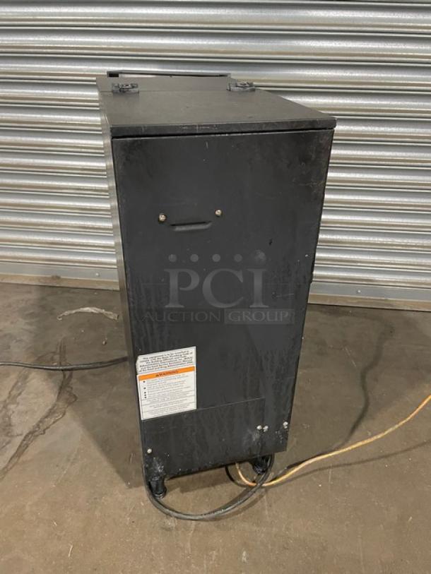 Bunn Commercial Black Electric Powered Countertop Triple Flavor Hot Chocolate/Cappuccino Hot Beverage Machine! With 3 Poly Hoppers! With Push Button Controls & LED Display Box! On Legs! - Image 3 of 9