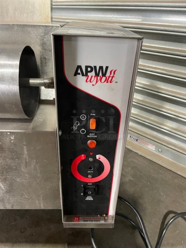 APW Wyott Commercial Stainless Steel Electric Powered Countertop Vertical Conveyor Bun Grill/Toaster! Model: M-95-2 SN: M9520821A0040! 208V 1 Phase! On Legs! - Image 6 of 9