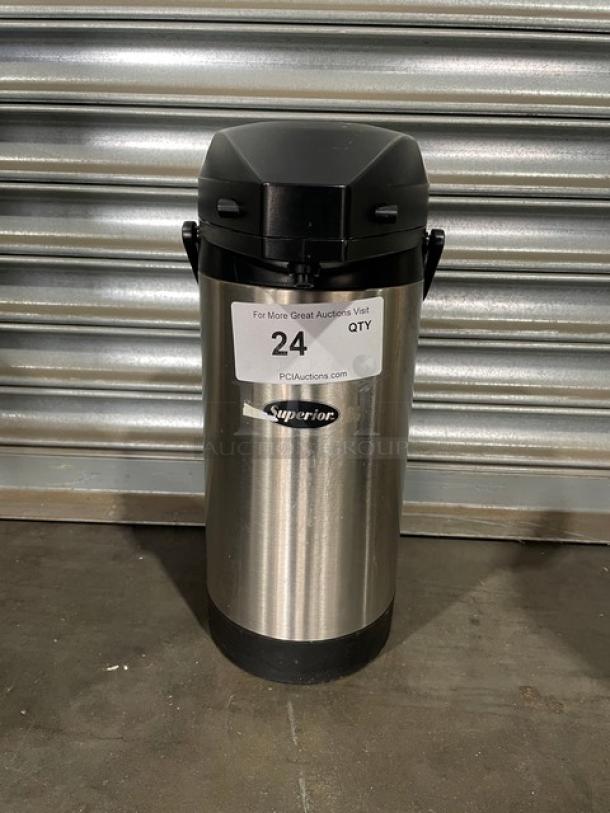 Superior Commercial Stainless Steel Coffee Air-Pot! With Handle! - Image 1 of 8