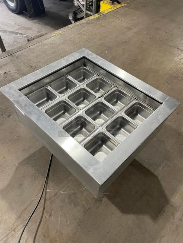 Nice! LATE MODEL! APW Wyott Commercial Stainless Steel Electric Powered Refrigerated Drop-In Cold Food Well! With Hotel/Steamtable Pans! Model: CW-2 SN: 200091105001! 115V 1 Phase! - Image 8 of 8