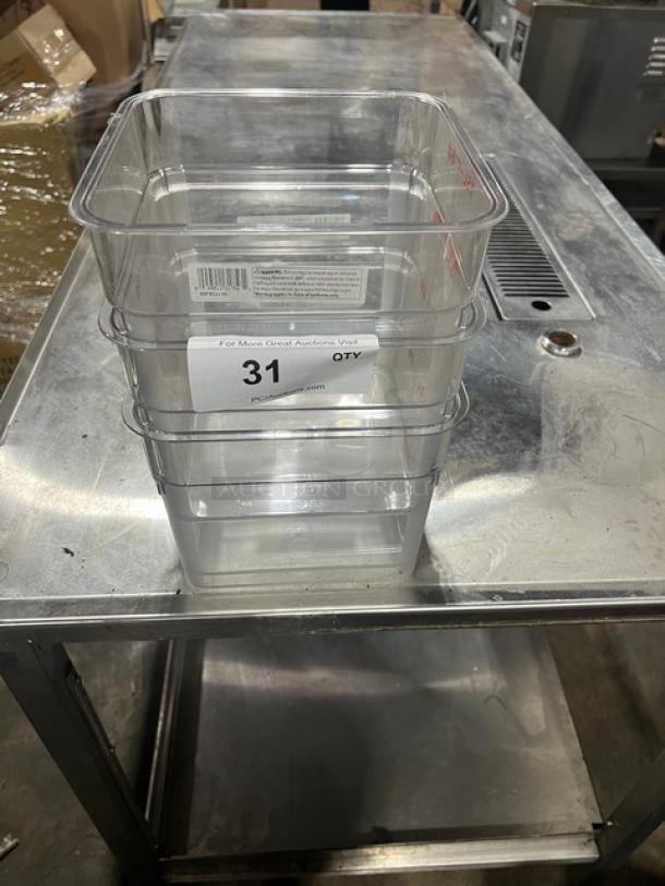 BRAND NEW! Cambro Commercial Clear Polycarbonate 8 Qt. Food Storage Containers! ALL ONE MONEY! - Image 1 of 5