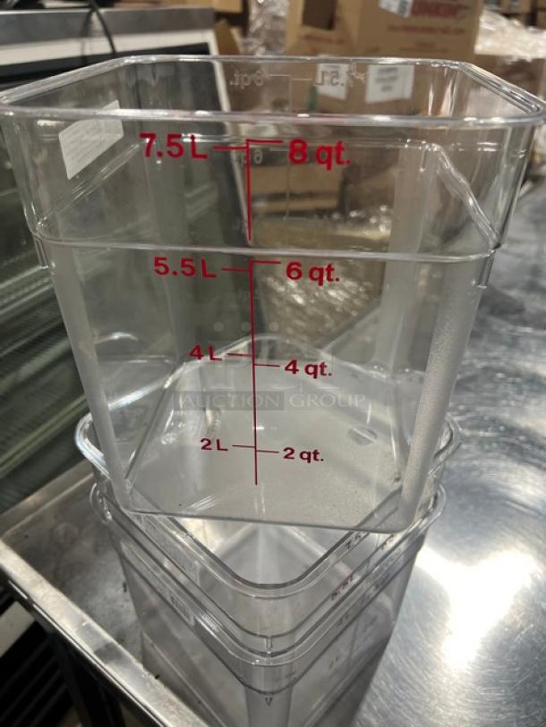 BRAND NEW! Cambro Commercial Clear Polycarbonate 8 Qt. Food Storage Containers! ALL ONE MONEY! - Image 5 of 5