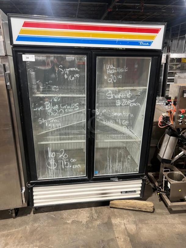 True Commerical Double Glass Swing Door Reach In Merchandiser Freezer! Energy Star Certified! With Adjustable Poly Coated Wire Racks! Model: GDM-49F SN: 7464769! 115/208-230V 1 Phase! On Casters! - Image 1 of 5