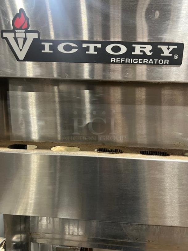 Victory Commercial Stainless Steel Solid 2 Door Reach In Refrigerator! With Adjustable Poly Coated Wire Racks! Model: VR-2 SN: E0975386! 115V 1 Phase! On Casters! - Image 4 of 9