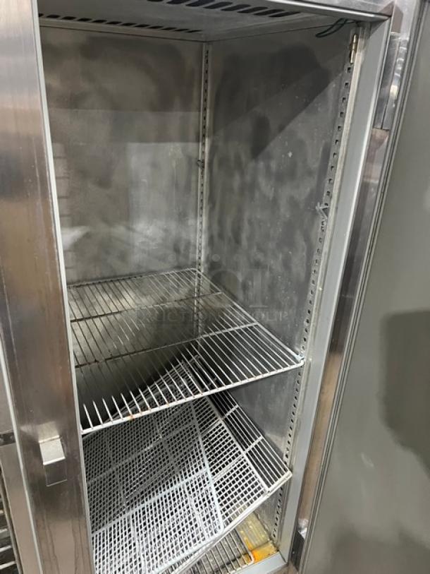 Victory Commercial Stainless Steel Solid 2 Door Reach In Refrigerator! With Adjustable Poly Coated Wire Racks! Model: VR-2 SN: E0975386! 115V 1 Phase! On Casters! - Image 6 of 9