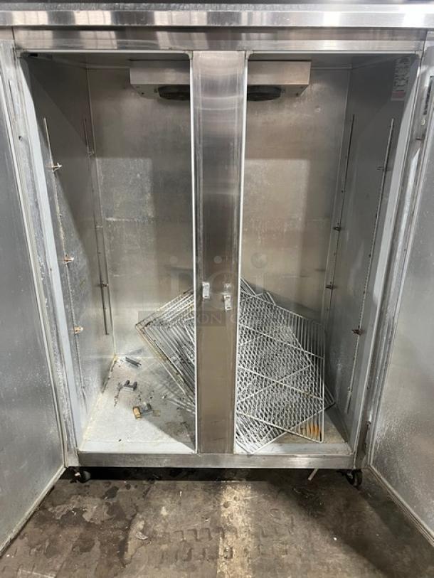 Continental Commercial Stainless Steel Solid 2 Door Reach In Freezer! With Poly Coated Wire Racks! Model: 2F SN: 13698807! 115V 1 Phase! On Casters! - Image 2 of 7
