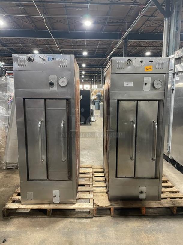 Bakers Pride Commercial Stainless Steel Natural Gas Powered Double Deck 4-Pie Pizza Oven! Model: GS-805 SN: 6579! - Image 1 of 14