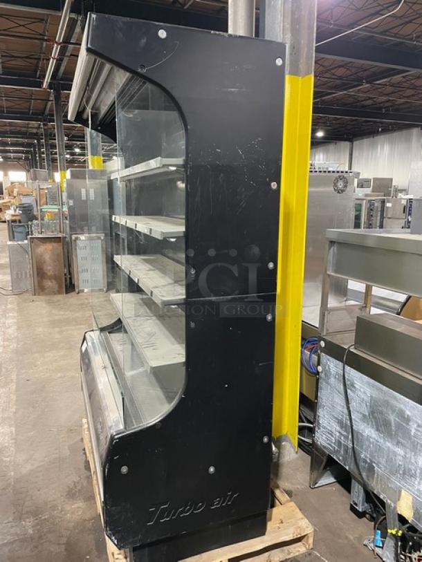 Turbo Air Commercial Black Vertical Air-Curtain Refrigerated Multi-Tier Open Grab-N-Go Merchandiser Display Case! With Stainless Steel Interior & Adjustable Shelves! Model: TOM-50(B) SN: TOM50143023! 120V 1 Phase! - Image 2 of 10