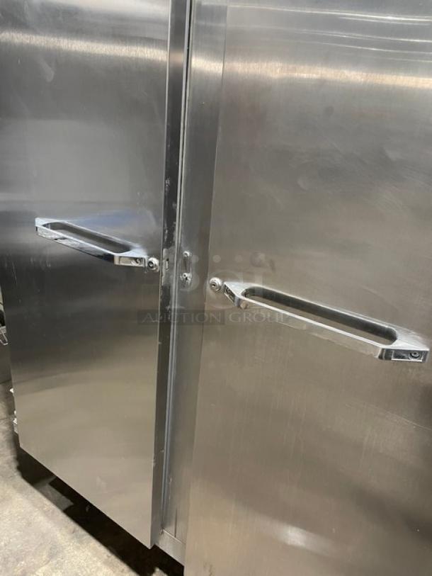 Continental Commercial Stainless Steel Solid 2 Door Reach In Refrigerator! With Poly Coated Wire Rack! Model: 2R SN: 14367341! 115V 1 Phase! On Casters! - Image 12 of 12