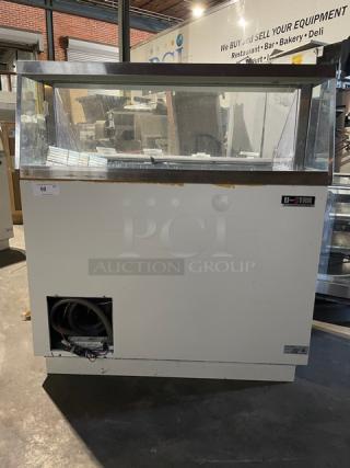 U-Star Commercial White Homemade Style Frozen Yogurt/Ice Cream Dipping Cabinet! With Serve Over Sneeze Guard! With Lift Up Rear Access! Model: USDP-47 SN: 6193315519052207! Working When Removed!