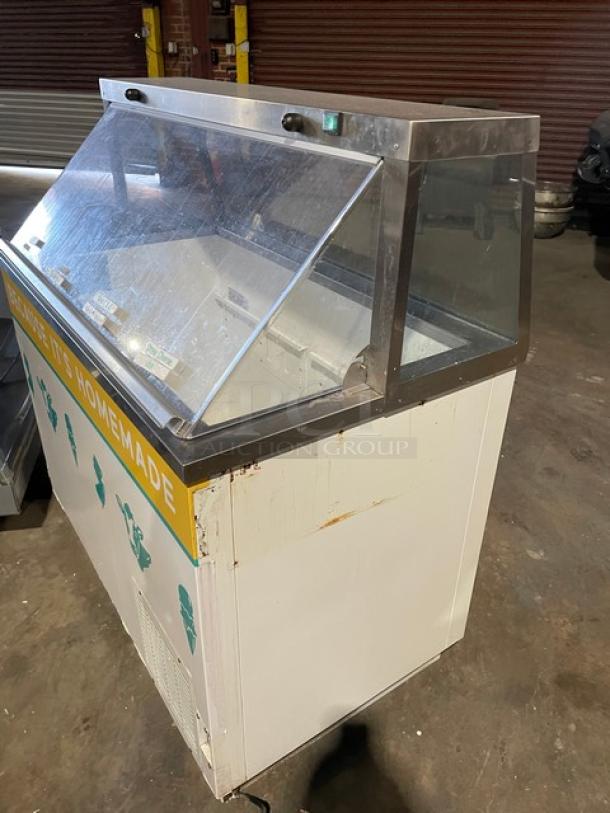 U-Star Commercial White Homemade Style Frozen Yogurt/Ice Cream Dipping Cabinet! With Serve Over Sneeze Guard! With Lift Up Rear Access! Model: USDP-47 SN: 6193315519052207! Working When Removed! - Image 4 of 9