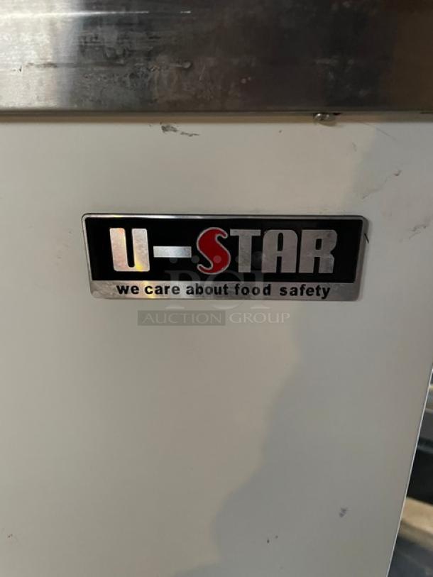 U-Star Commercial White Homemade Style Frozen Yogurt/Ice Cream Dipping Cabinet! With Serve Over Sneeze Guard! With Lift Up Rear Access! Model: USDP-47 SN: 6193315519052207! Working When Removed! - Image 7 of 9