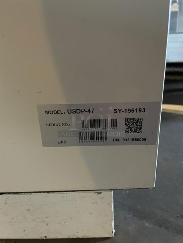 U-Star Commercial White Homemade Style Frozen Yogurt/Ice Cream Dipping Cabinet! With Serve Over Sneeze Guard! With Lift Up Rear Access! Model: USDP-47 SN: 6193315519052207! Working When Removed! - Image 8 of 9