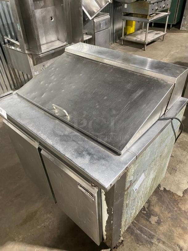Cool-Tech Commercial Stainless Steel 2 Door Refrigerated 36" Bain Marie Style Mega Top Salad/Sandwich Prep Table! Model: Custom-36BMB SN: 116207! On Casters! - Image 9 of 11