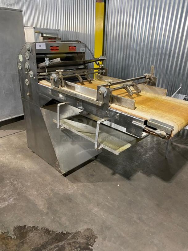 Commercial Stainless Steel Electric Powered Heavy Duty 2 Stage Conveyor Sheeter/Former! On Casters! Working When Removed! - Image 2 of 12