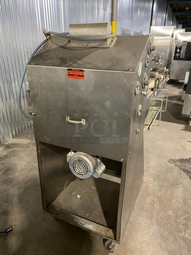 Commercial Stainless Steel Electric Powered Heavy Duty 2 Stage Conveyor Sheeter/Former! On Casters! Working When Removed! - Image 3 of 12