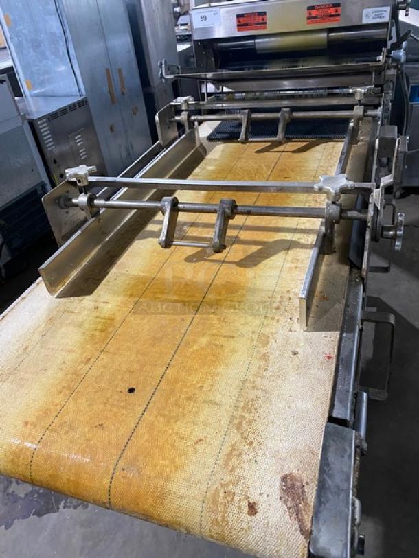 Commercial Stainless Steel Electric Powered Heavy Duty 2 Stage Conveyor Sheeter/Former! On Casters! Working When Removed! - Image 5 of 12