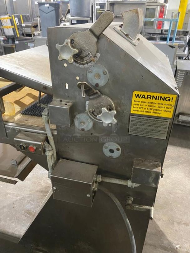 Commercial Stainless Steel Electric Powered Heavy Duty 2 Stage Conveyor Sheeter/Former! On Casters! Working When Removed! - Image 7 of 12
