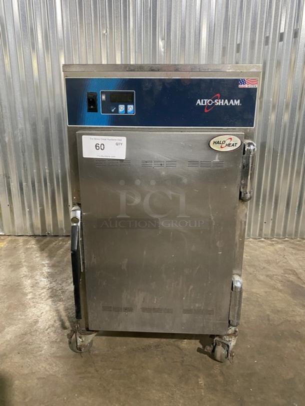 Alto-Shaam! 2018 Late Model! Halo Heat Series Commercial Stainless Steel Electric Powered 6 Pan Mobile Heated Holding Cabinet! With Built In Pan Holding Racks! Model: 500-S SN: 2287511-000! 120V 1 Phase! On Casters! Working When Removed! - Image 1 of 11