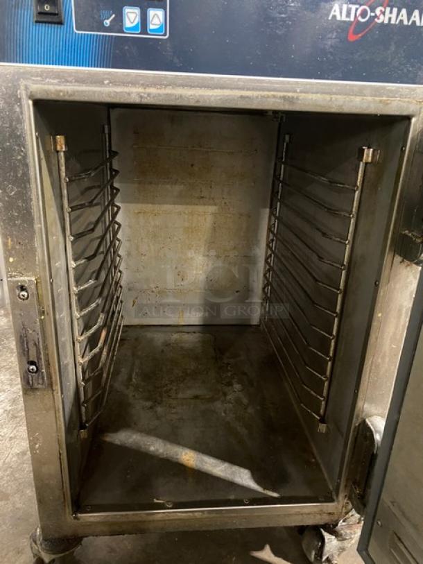 Alto-Shaam! 2018 Late Model! Halo Heat Series Commercial Stainless Steel Electric Powered 6 Pan Mobile Heated Holding Cabinet! With Built In Pan Holding Racks! Model: 500-S SN: 2287511-000! 120V 1 Phase! On Casters! Working When Removed! - Image 5 of 11