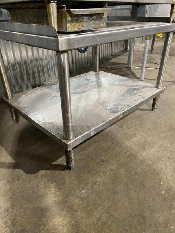 Commercial Stainless Steel Natural Gas Powered Countertop Flat Griddle! With Thermostatic Controls! With Back & Side Splash! With Single Shelf Equipment Stand! On Legs! Working When Removed! - Image 7 of 9