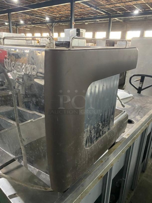 Casadio Dieci Series Commercial Stainless Steel Electric Powered Countertop High Performing Traditional 2-Group Espresso Machine! With Hot Water Dispenser & Multi-Directional Steam Wands! With Drip Tray! On Legs! - Image 4 of 13