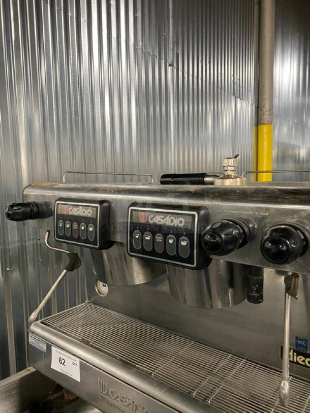 Casadio Dieci Series Commercial Stainless Steel Electric Powered Countertop High Performing Traditional 2-Group Espresso Machine! With Hot Water Dispenser & Multi-Directional Steam Wands! With Drip Tray! On Legs! - Image 5 of 13