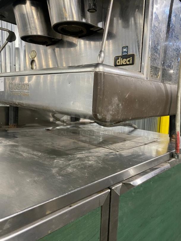 Casadio Dieci Series Commercial Stainless Steel Electric Powered Countertop High Performing Traditional 2-Group Espresso Machine! With Hot Water Dispenser & Multi-Directional Steam Wands! With Drip Tray! On Legs! - Image 10 of 13