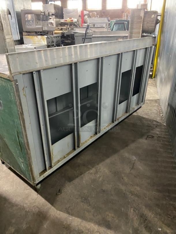 Duke Commercial Stainless Steel Emerald Green Style 3 Door Dry Worktop Cabinet! With Back Splash! With Hand Washing Sink Cut-Out! Model: SUBPS-72-R M SN: 02053093! On Legs! - Image 3 of 9