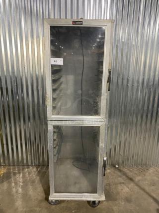 Lockwood Commercial Full-Height Dutch Door 18-Pan Display Cabinet! With Built In Pan Holding Rack! Model: CA72-RR18-L! On Casters!