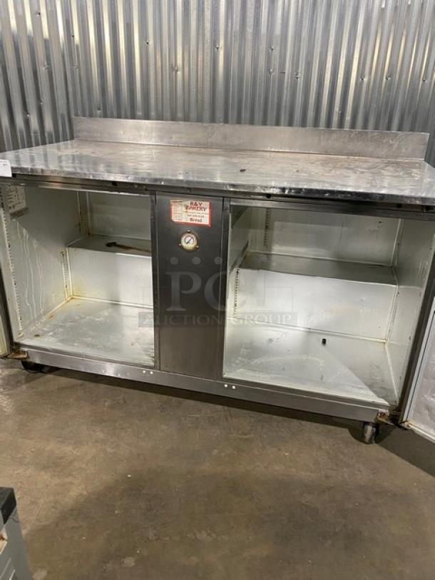 Traulsen Commercial Stainless Steel 2 Door 60" Worktop Refrigerator! With Back Splash! Model: UHT60-ZCF-LS SN: T79925J04! 115V 1 Phase! On Casters! - Image 5 of 11