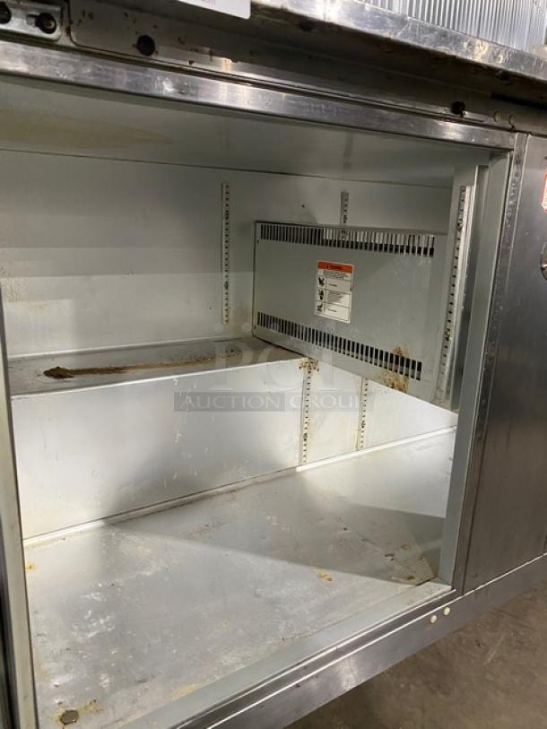 Traulsen Commercial Stainless Steel 2 Door 60" Worktop Refrigerator! With Back Splash! Model: UHT60-ZCF-LS SN: T79925J04! 115V 1 Phase! On Casters! - Image 6 of 11