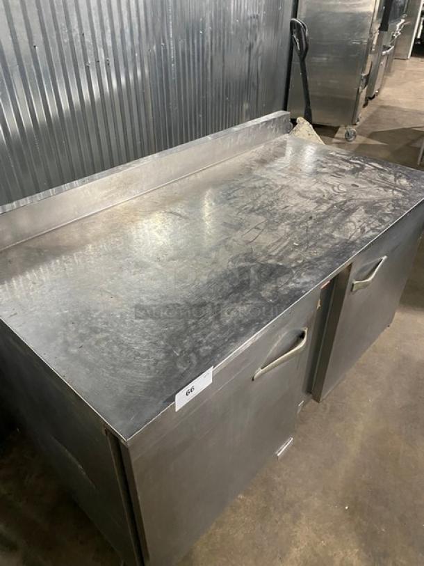 Traulsen Commercial Stainless Steel 2 Door 60" Worktop Refrigerator! With Back Splash! Model: UHT60-ZCF-LS SN: T79925J04! 115V 1 Phase! On Casters! - Image 8 of 11