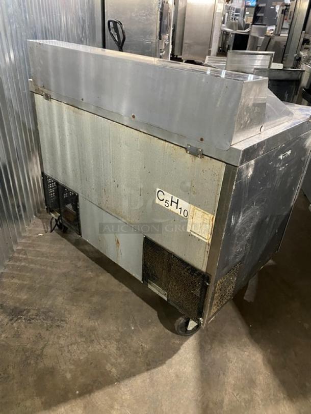 Atosa Commercial Stainless Steel 2 Door Refrigerated Bain Marie Style Mega Top Salad/Sandwich Prep Table! With Food Pans! With Poly Coated Wire Racks! Model: MSF8302GR SN: MSF8302GRAUS100317102100C40036! 115V 1 Phase! On Casters! - Image 3 of 11