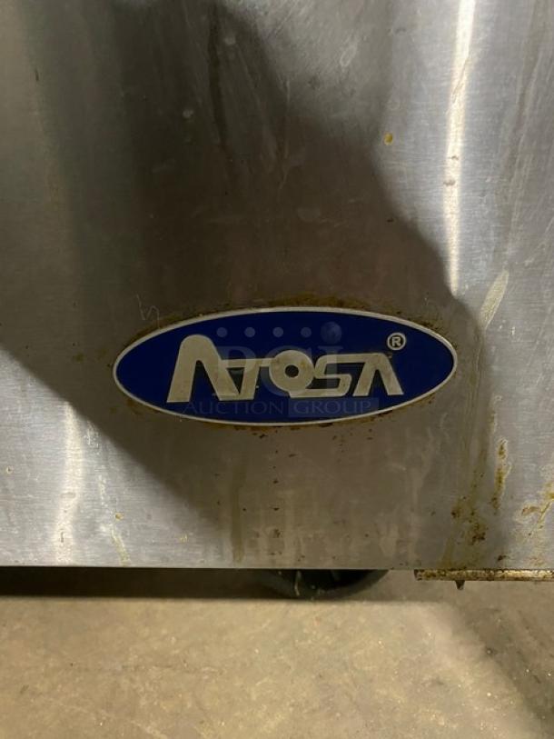 Atosa Commercial Stainless Steel 2 Door Refrigerated Bain Marie Style Mega Top Salad/Sandwich Prep Table! With Food Pans! With Poly Coated Wire Racks! Model: MSF8302GR SN: MSF8302GRAUS100317102100C40036! 115V 1 Phase! On Casters! - Image 10 of 11